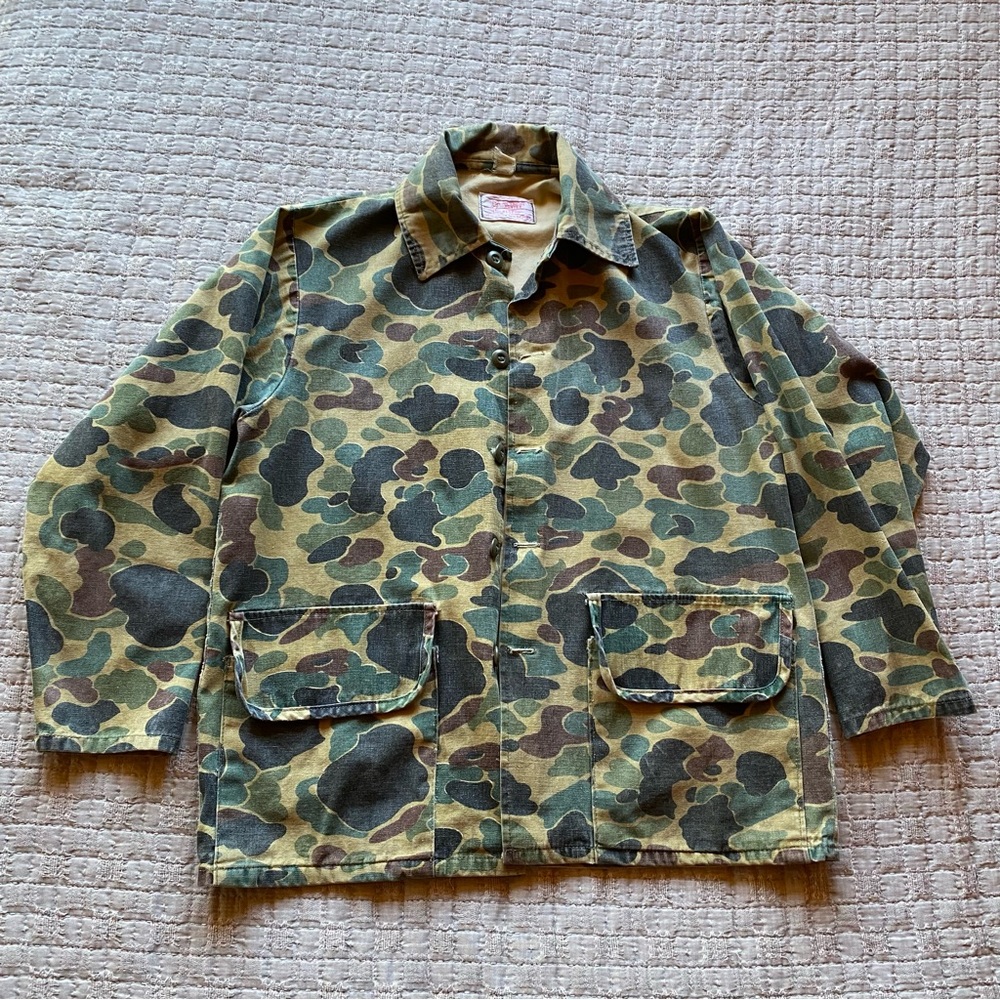 Vintage saftbak Jim “catfish” Hunter Camo Jacket Hunting Fishing